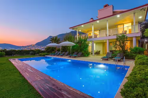 Pool at Very Private Villa for 11 in Unique Setting nr. Sea with Spectacular Views