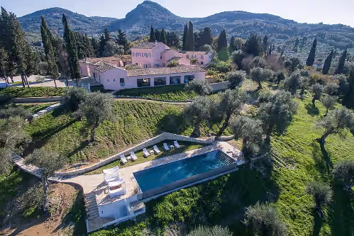 Entire luxury estate by the beach in Messonghi, Corfu with cook and staff