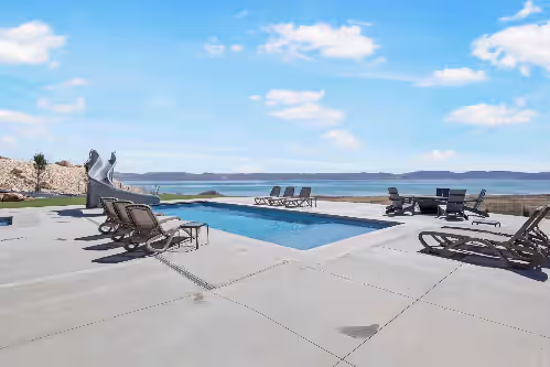 Private pool, hot tub, indoor basketball court, massive indoor slide, and VIEWS, photo 4