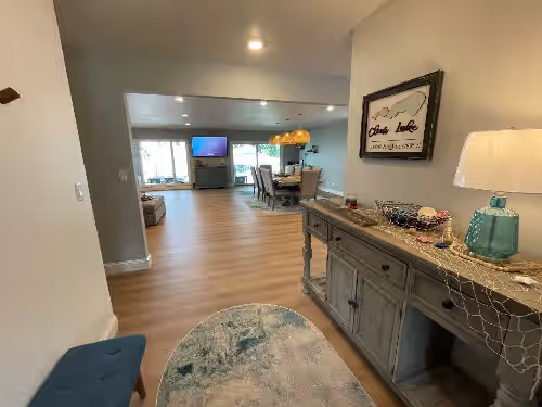 Interior at Enjoy this beach front lake home that boasts 66' of frontage with many amenities