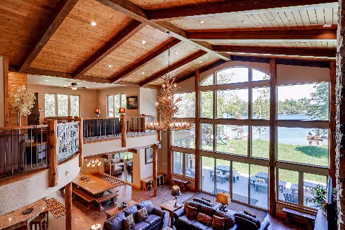 Interior at Luxury lakefront home with high-speed WiFi, dock, private beach, & theater room
