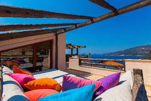 Ottoman Corner and Day Bed at Stunning Villa, Private Heated Pool, Roof Terrace Bar, Pool Table, 200m to beach