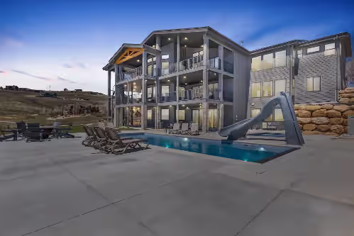 Private pool, hot tub, indoor basketball court, massive indoor slide, and VIEWS, photo 2