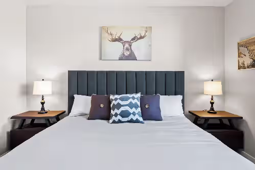 Sapphire Lodge-Bedroom 6 (Downstairs NW) at Sapphire Lodge (Sleeps 42) by Bear Lake Luxury Rentals