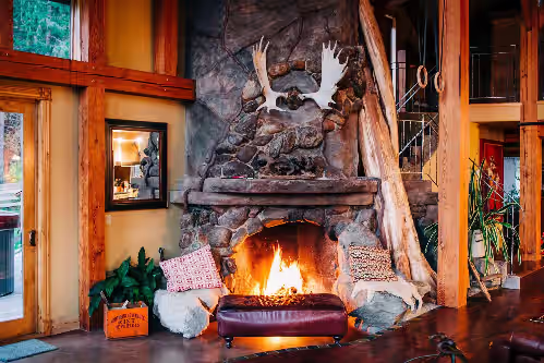 Interior at 18-acre Italian-Style Mountain Villa: Talus Rock Retreat in Sandpoint, Idaho